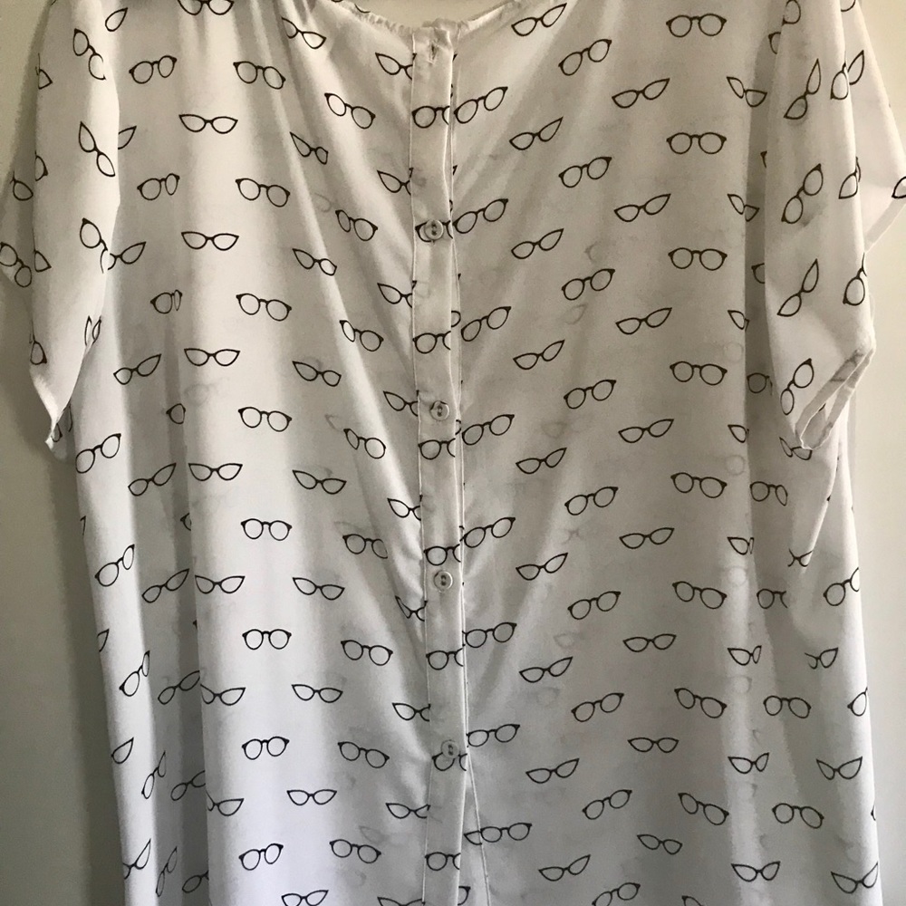 Quirky glasses blouse